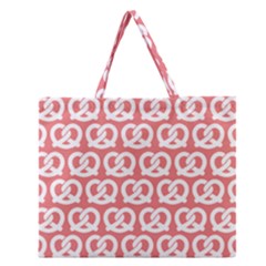 Chic Pretzel Illustrations Pattern Zipper Large Tote Bag by GardenOfOphir