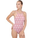 Chic Pretzel Illustrations Pattern High Neck One Piece Swimsuit View1