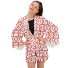 Chic Pretzel Illustrations Pattern Long Sleeve Kimono by GardenOfOphir