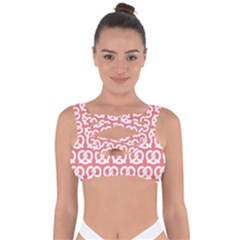 Chic Pretzel Illustrations Pattern Bandaged Up Bikini Top by GardenOfOphir