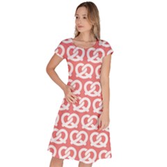 Chic Pretzel Illustrations Pattern Classic Short Sleeve Dress by GardenOfOphir