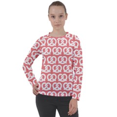 Chic Pretzel Illustrations Pattern Women s Long Sleeve Raglan Tee