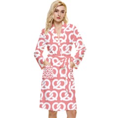 Chic Pretzel Illustrations Pattern Long Sleeve Velvet Robe by GardenOfOphir