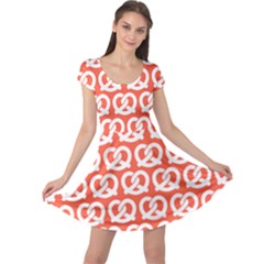 Coral Pretzel Illustrations Pattern Cap Sleeve Dress by GardenOfOphir