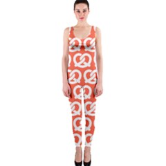 Coral Pretzel Illustrations Pattern One Piece Catsuit by GardenOfOphir