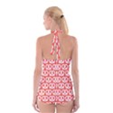 Coral Pretzel Illustrations Pattern Boyleg Halter Swimsuit  View2