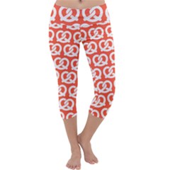 Coral Pretzel Illustrations Pattern Capri Yoga Leggings by GardenOfOphir