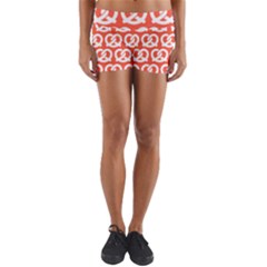 Coral Pretzel Illustrations Pattern Yoga Shorts by GardenOfOphir