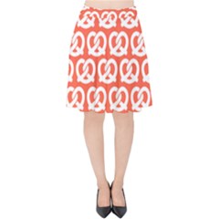 Coral Pretzel Illustrations Pattern Velvet High Waist Skirt by GardenOfOphir