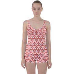 Coral Pretzel Illustrations Pattern Tie Front Two Piece Tankini by GardenOfOphir