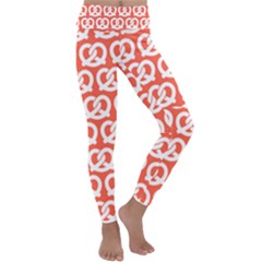 Coral Pretzel Illustrations Pattern Kids  Lightweight Velour Classic Yoga Leggings by GardenOfOphir