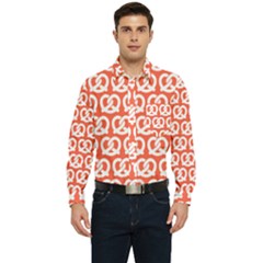 Coral Pretzel Illustrations Pattern Men s Long Sleeve Pocket Shirt  by GardenOfOphir