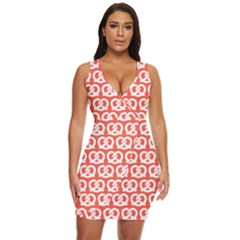 Coral Pretzel Illustrations Pattern Draped Bodycon Dress by GardenOfOphir