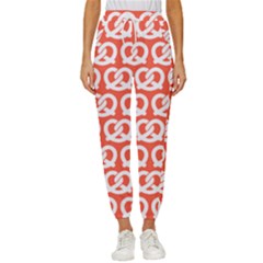 Coral Pretzel Illustrations Pattern Women s Cropped Drawstring Pants by GardenOfOphir