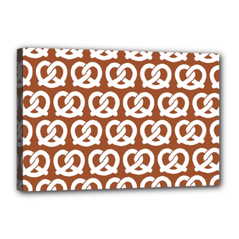 Brown Pretzel Illustrations Pattern Canvas 18  X 12  (stretched) by GardenOfOphir