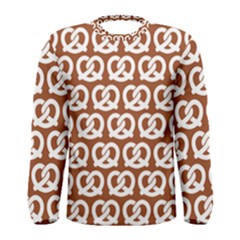 Brown Pretzel Illustrations Pattern Men s Long Sleeve Tee by GardenOfOphir