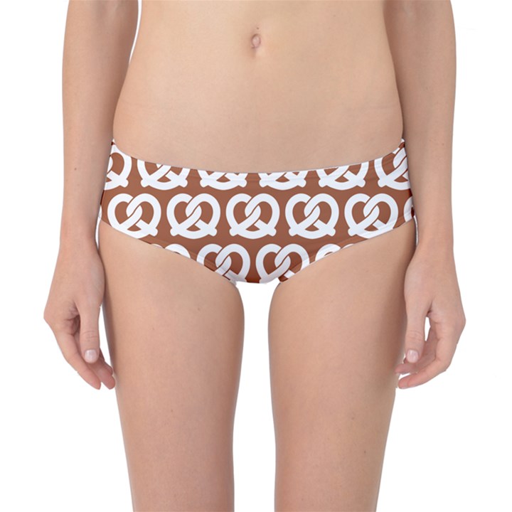 Brown Pretzel Illustrations Pattern Classic Bikini Bottoms