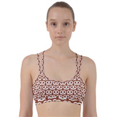 Brown Pretzel Illustrations Pattern Line Them Up Sports Bra by GardenOfOphir