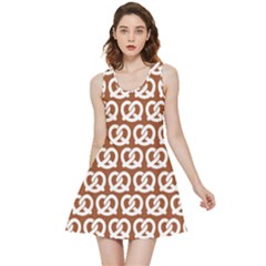 Brown Pretzel Illustrations Pattern Inside Out Reversible Sleeveless Dress by GardenOfOphir