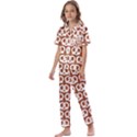 Brown Pretzel Illustrations Pattern Kids  Satin Short Sleeve Pajamas Set View1