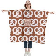 Brown Pretzel Illustrations Pattern Women s Hooded Rain Ponchos by GardenOfOphir