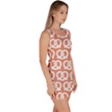 Salmon Pretzel Illustrations Pattern Bodycon Dress View3