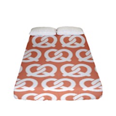 Salmon Pretzel Illustrations Pattern Fitted Sheet (full/ Double Size) by GardenOfOphir