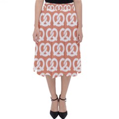 Salmon Pretzel Illustrations Pattern Classic Midi Skirt by GardenOfOphir