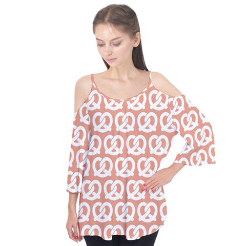 Salmon Pretzel Illustrations Pattern Flutter Tees by GardenOfOphir