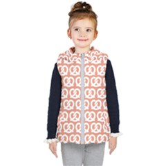 Salmon Pretzel Illustrations Pattern Kids  Hooded Puffer Vest by GardenOfOphir