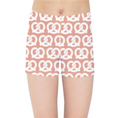 Salmon Pretzel Illustrations Pattern Kids  Sports Shorts by GardenOfOphir