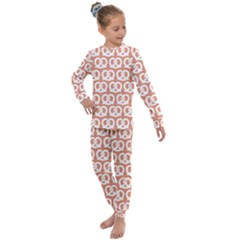 Salmon Pretzel Illustrations Pattern Kids  Long Sleeve Set  by GardenOfOphir