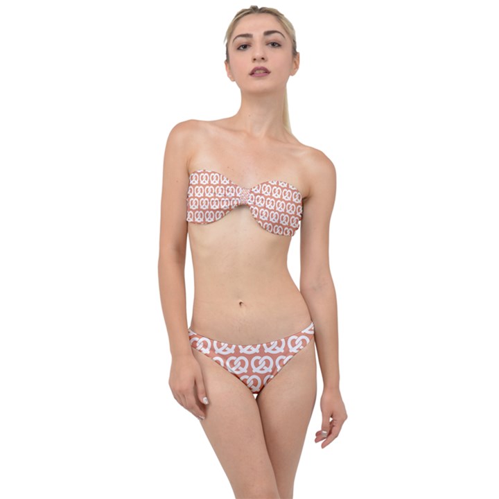 Salmon Pretzel Illustrations Pattern Classic Bandeau Bikini Set