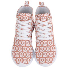 Salmon Pretzel Illustrations Pattern Women s Lightweight High Top Sneakers by GardenOfOphir