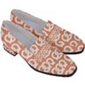 Salmon Pretzel Illustrations Pattern Women s Chunky Heel Loafers View3