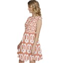 Salmon Pretzel Illustrations Pattern Cap Sleeve High Waist Dress View2