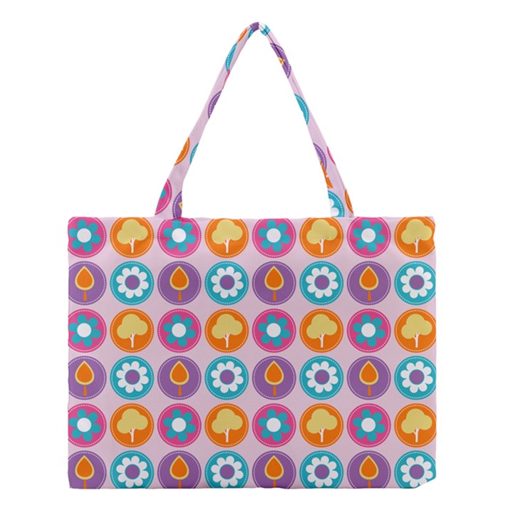 Chic Floral Pattern Medium Tote Bag