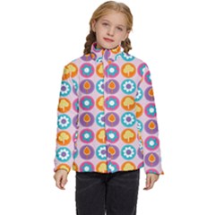 Chic Floral Pattern Kids  Puffer Bubble Jacket Coat