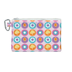 Chic Floral Pattern Canvas Cosmetic Bag (Medium)