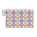 Chic Floral Pattern Canvas Cosmetic Bag (Large) View1