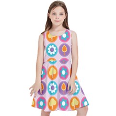 Chic Floral Pattern Kids  Skater Dress