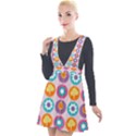 Chic Floral Pattern Plunge Pinafore Velour Dress View1