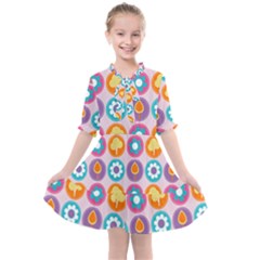 Chic Floral Pattern Kids  All Frills Chiffon Dress