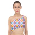 Chic Floral Pattern Spliced Up Bikini Top  View1