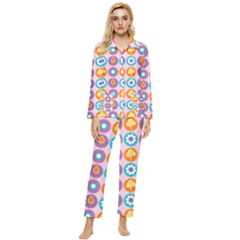 Chic Floral Pattern Womens  Long Sleeve Velvet Pocket Pajamas Set