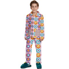 Chic Floral Pattern Kids  Long Sleeve Velvet Pajamas Set