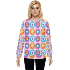 Chic Floral Pattern Hidden Pocket Sweatshirt