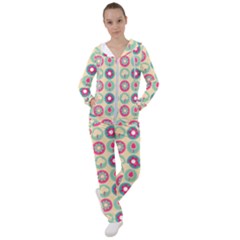 Chic Floral Pattern Women s Tracksuit by GardenOfOphir