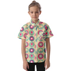 Chic Floral Pattern Kids  Short Sleeve Shirt by GardenOfOphir