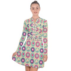 Chic Floral Pattern Long Sleeve Panel Dress by GardenOfOphir